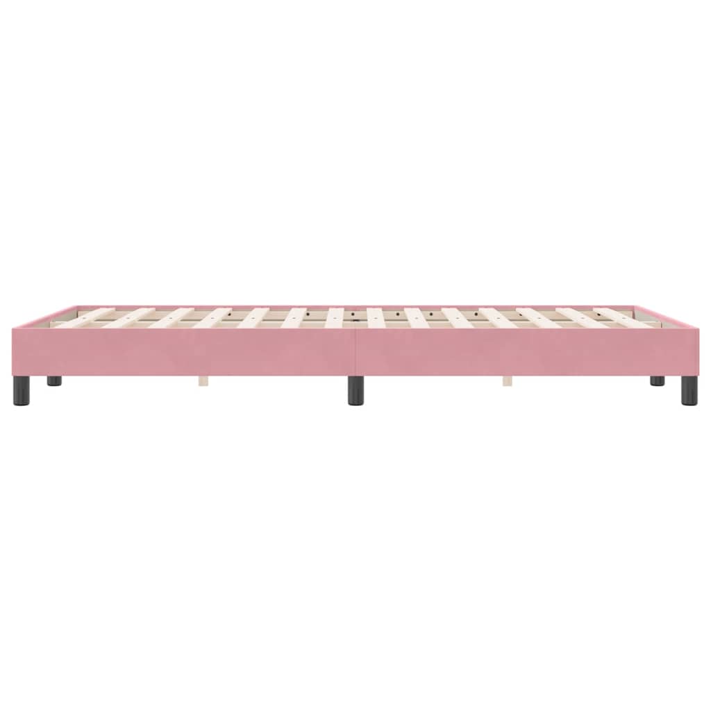 Letto a Molle senza Materasso Rosa 120x220 cm in Velluto