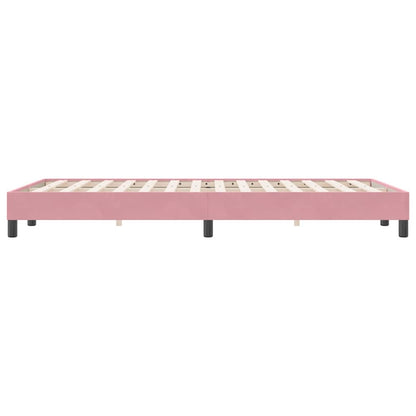 Letto a Molle senza Materasso Rosa 120x220 cm in Velluto