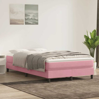 Letto a Molle senza Materasso Rosa 120x220 cm in Velluto