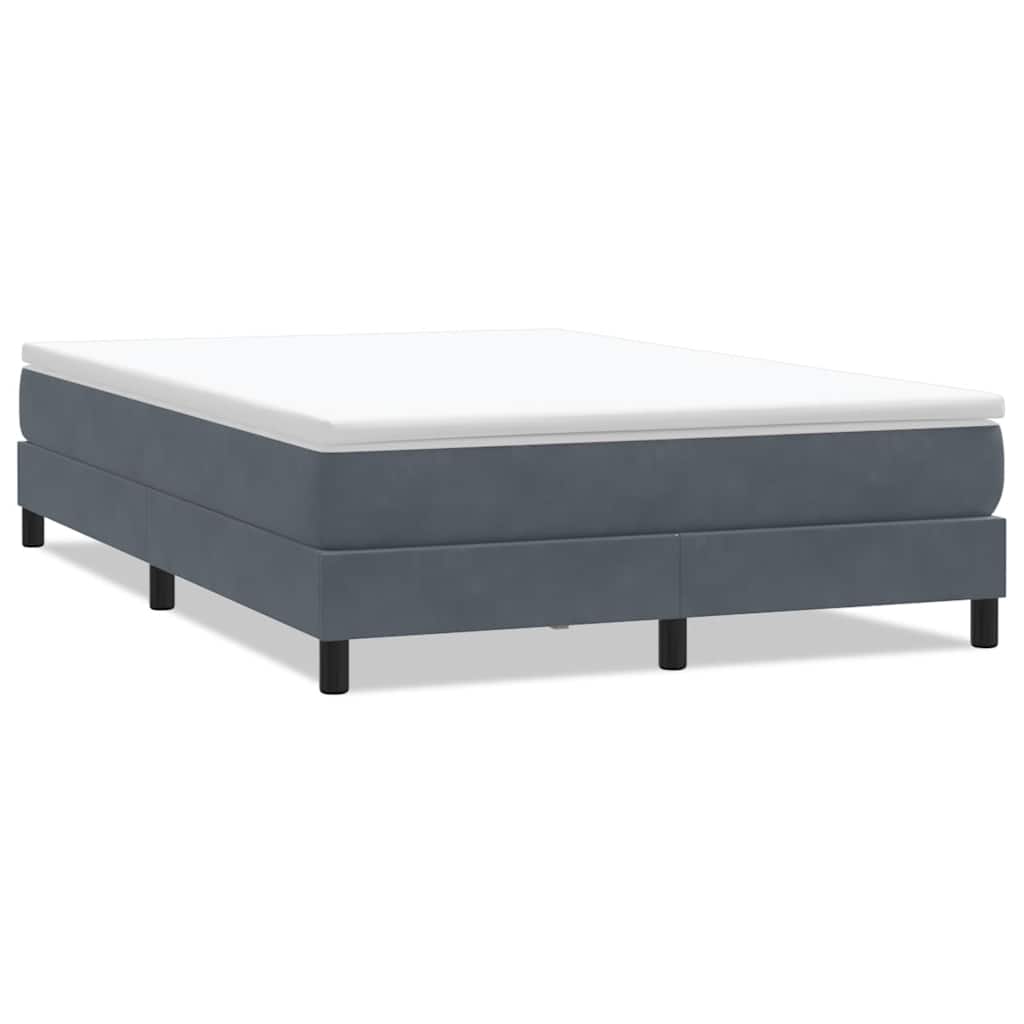Letto a Molle senza Materasso Grigio Scuro 140x220 cm Velluto | homemem39