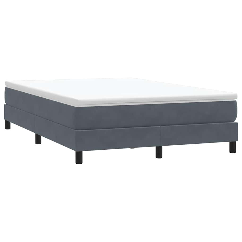 Letto a Molle senza Materasso Grigio Scuro 140x220 cm Velluto | homemem39