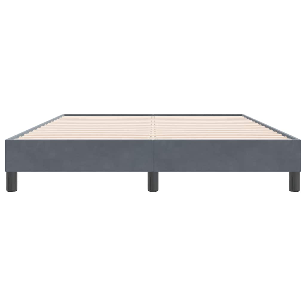 Letto a Molle senza Materasso Grigio Scuro 140x220 cm Velluto | homemem39