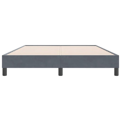 Letto a Molle senza Materasso Grigio Scuro 140x220 cm Velluto