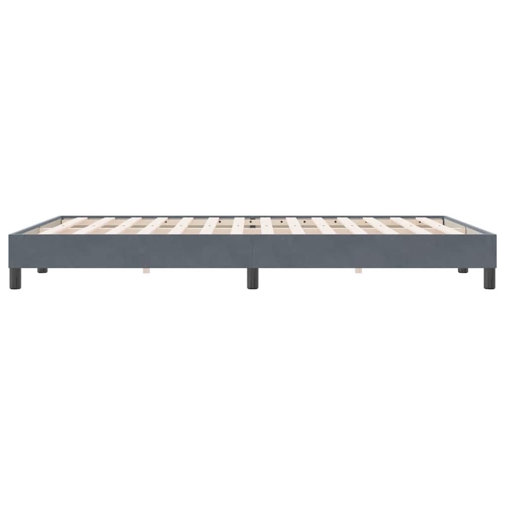 Letto a Molle senza Materasso Grigio Scuro 140x220 cm Velluto | homemem39