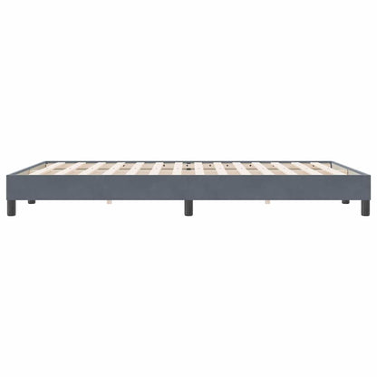 Letto a Molle senza Materasso Grigio Scuro 140x220 cm Velluto