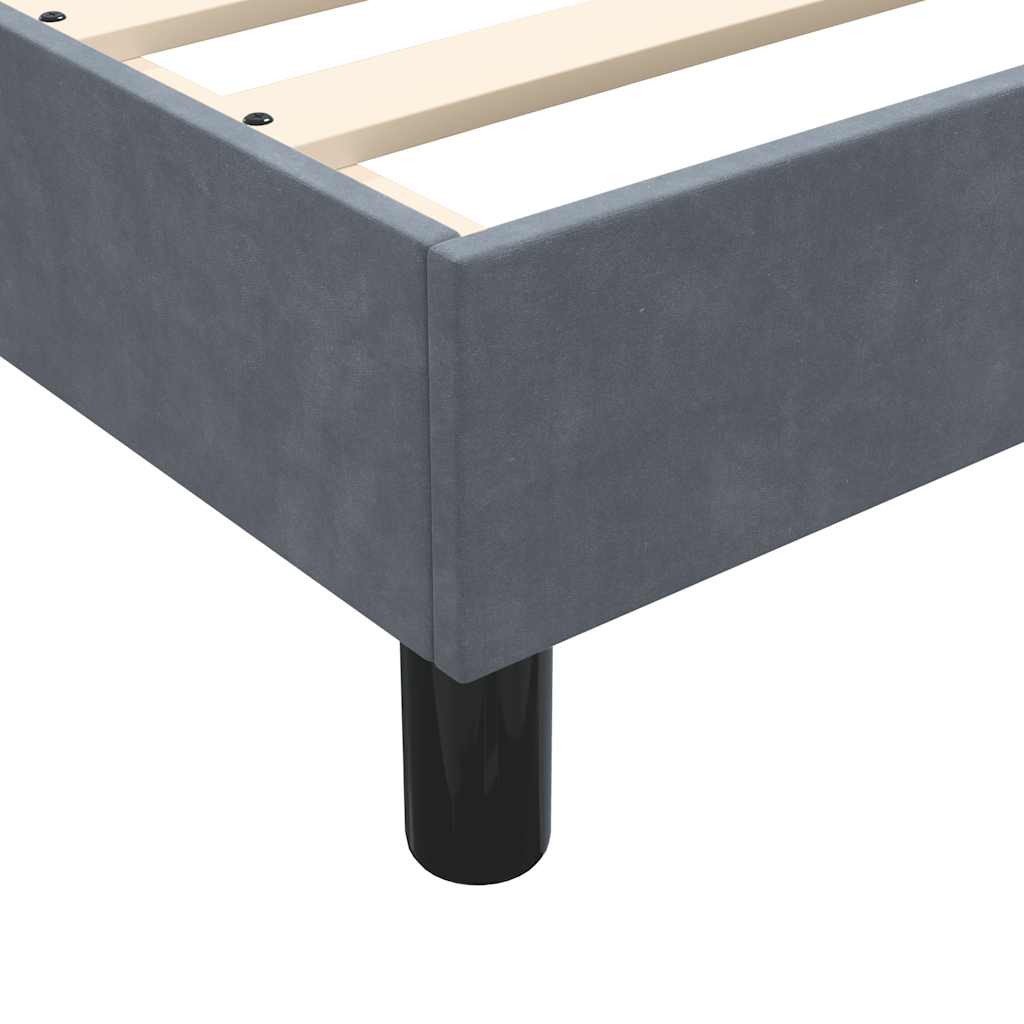 Letto a Molle senza Materasso Grigio Scuro 140x220 cm Velluto