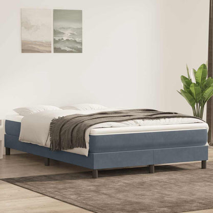 Letto a Molle senza Materasso Grigio Scuro 140x220 cm Velluto