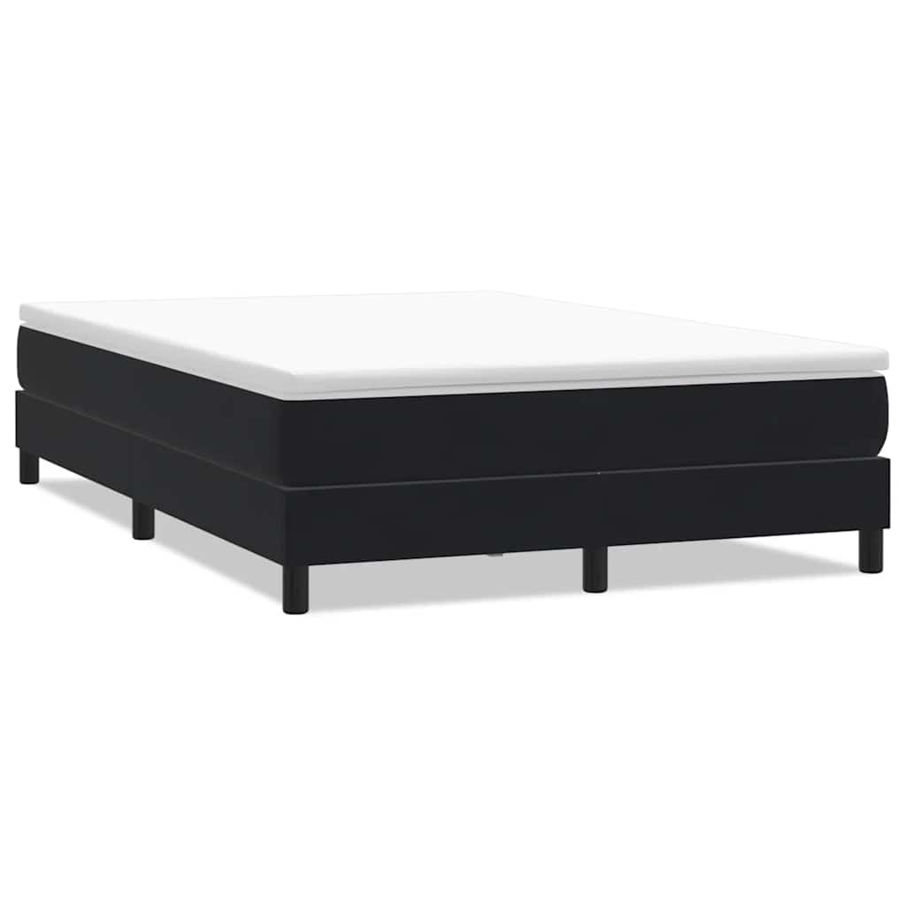 Letto a Molle senza Materasso Nero 140x220 cm in Velluto