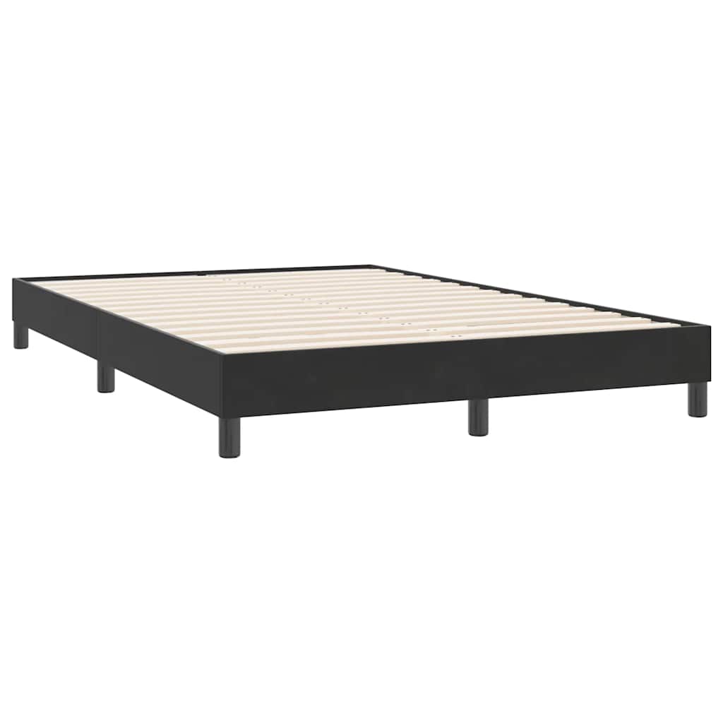 Letto a Molle senza Materasso Nero 140x220 cm in Velluto