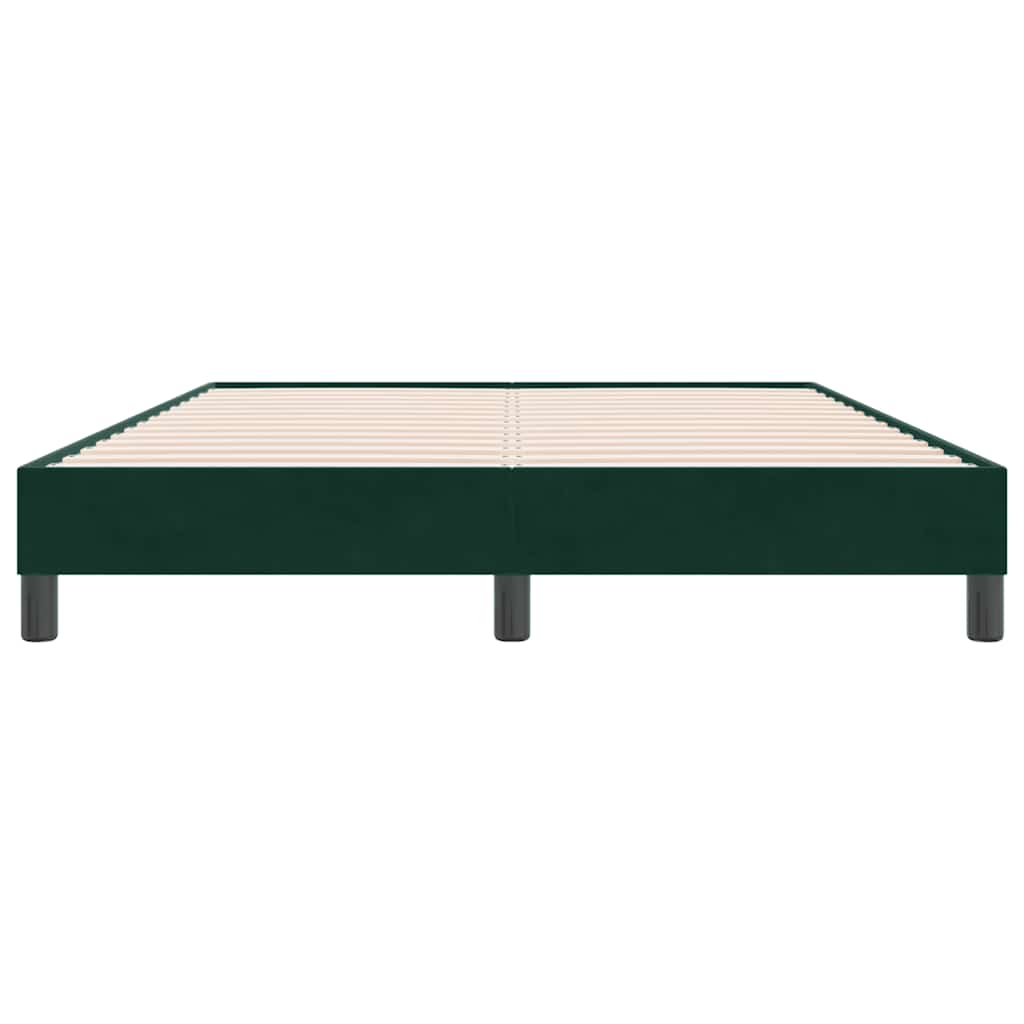 Letto a Molle senza Materasso Verde Scuro 140x220 cm Velluto