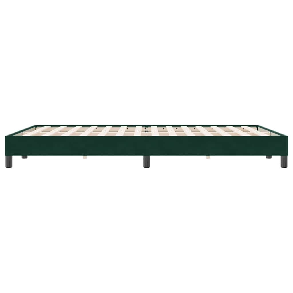 Letto a Molle senza Materasso Verde Scuro 140x220 cm Velluto | homemem39
