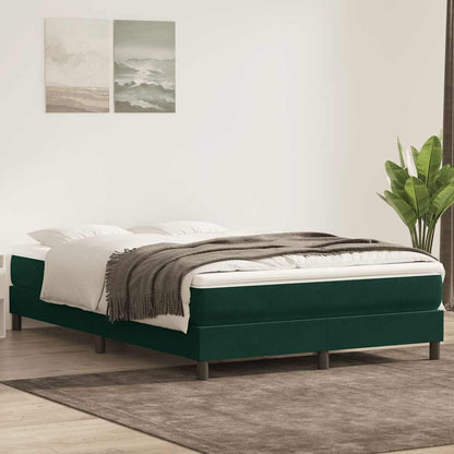 Letto a Molle senza Materasso Verde Scuro 140x220 cm Velluto | homemem39