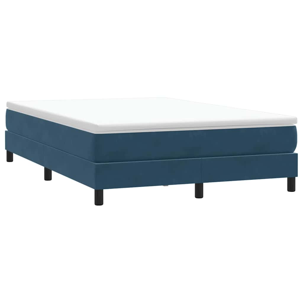 Letto a Molle senza Materasso Blu Scuro 140x220 cm Velluto | homemem39
