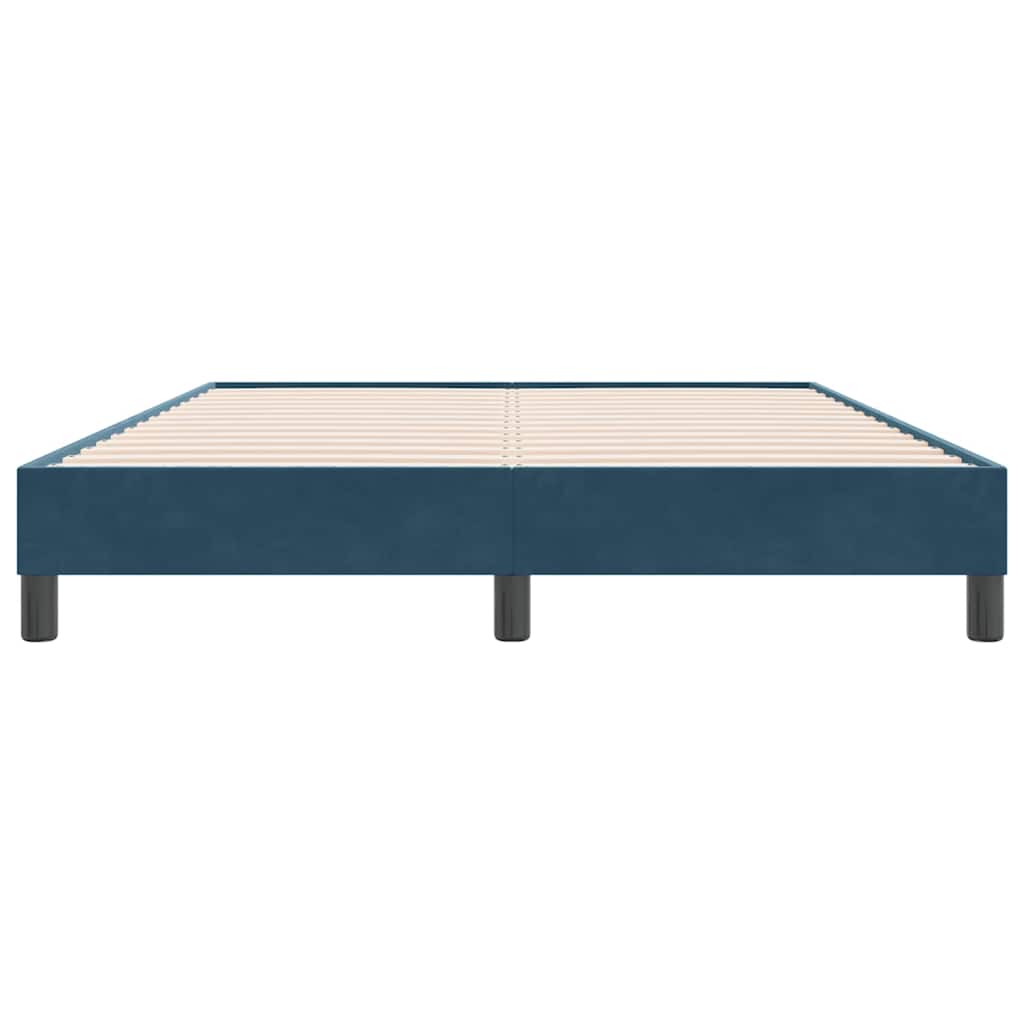 Letto a Molle senza Materasso Blu Scuro 140x220 cm Velluto