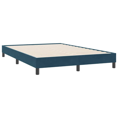 Letto a Molle senza Materasso Blu Scuro 140x220 cm Velluto