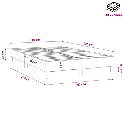 Letto a Molle senza Materasso Blu Scuro 140x220 cm Velluto