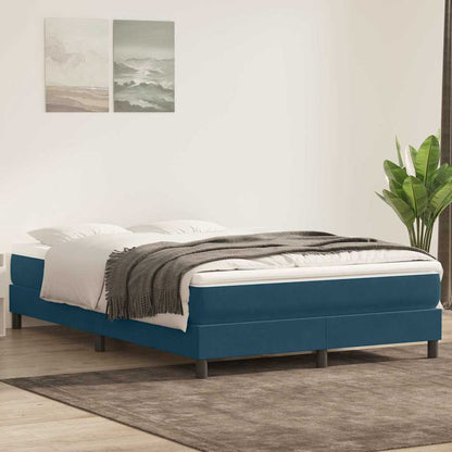 Letto a Molle senza Materasso Blu Scuro 140x220 cm Velluto | homemem39