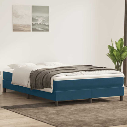Letto a Molle senza Materasso Blu Scuro 140x220 cm Velluto