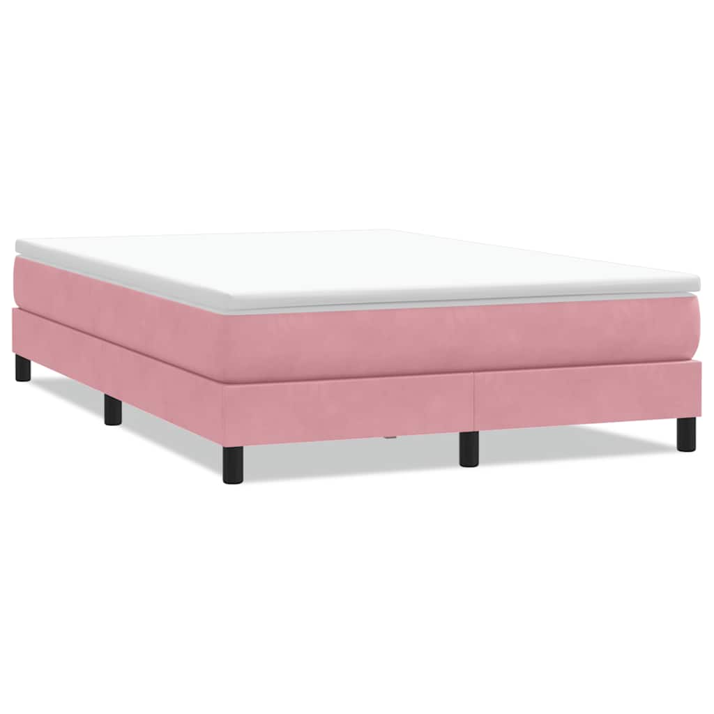 Letto a Molle senza Materasso Rosa 140x220 cm in Velluto | homemem39