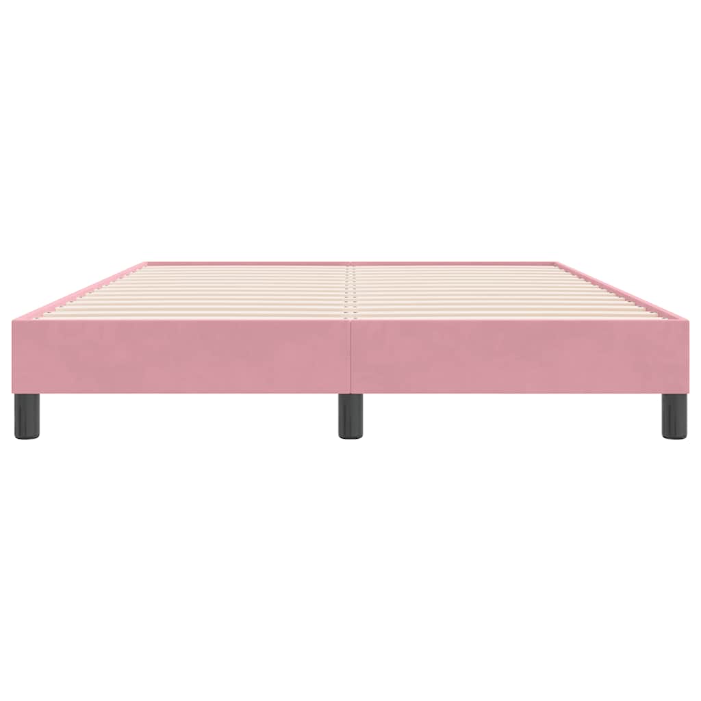 Letto a Molle senza Materasso Rosa 140x220 cm in Velluto | homemem39