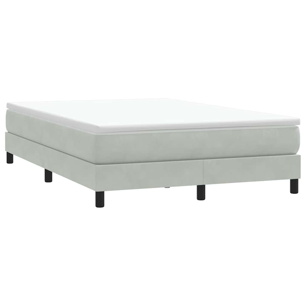 Letto a Molle senza Materasso Grigio Chiaro 160x220cm Velluto | homemem39