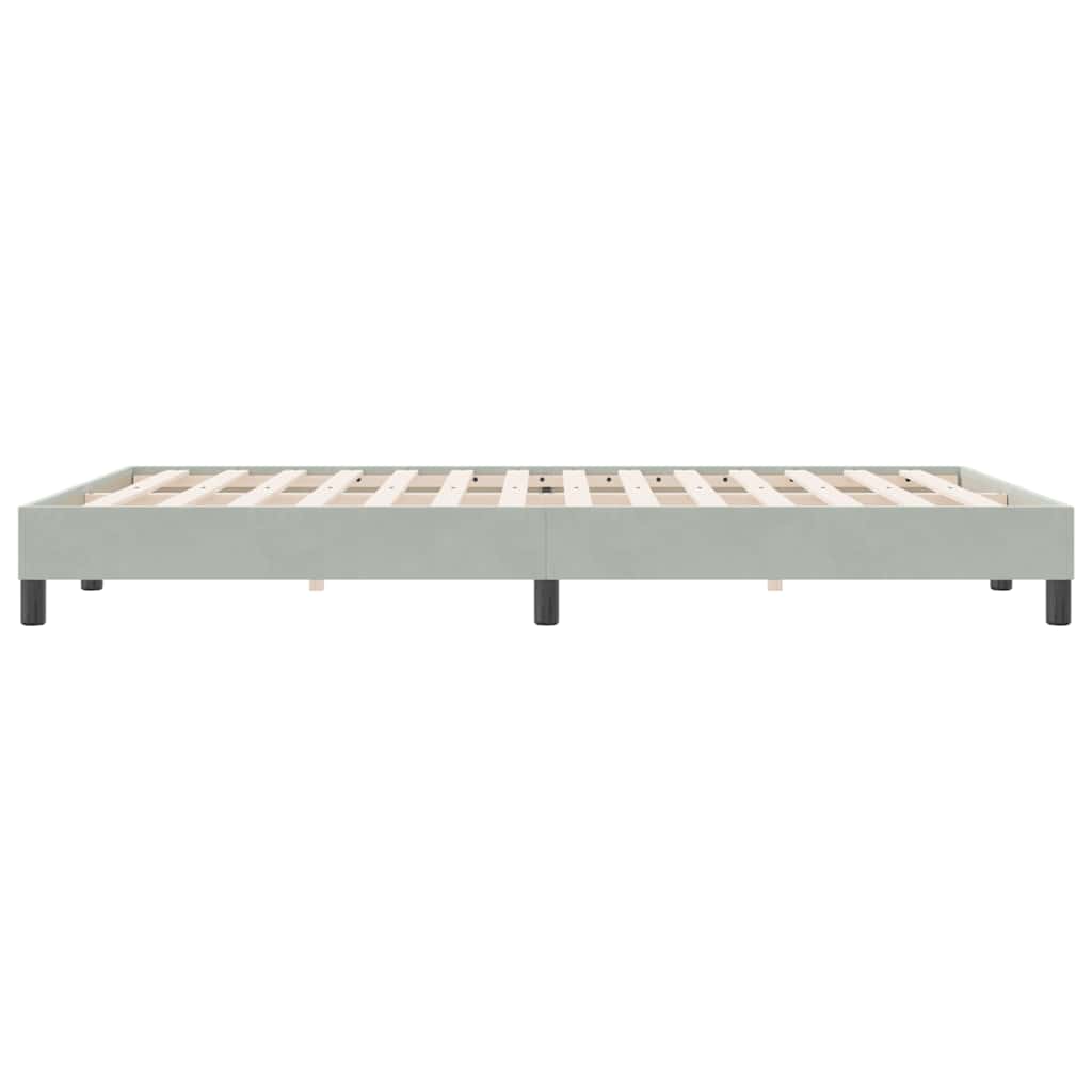 Letto a Molle senza Materasso Grigio Chiaro 160x220cm Velluto | homemem39