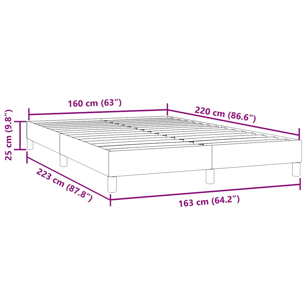Letto a Molle senza Materasso Grigio Chiaro 160x220cm Velluto | homemem39