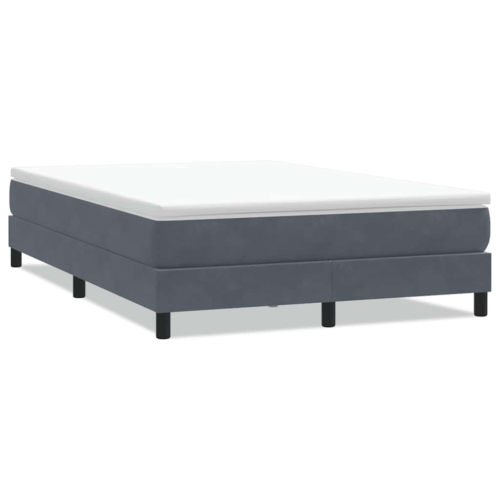 Letto a Molle senza Materasso Grigio Scuro 160x220 cm Velluto | homemem39