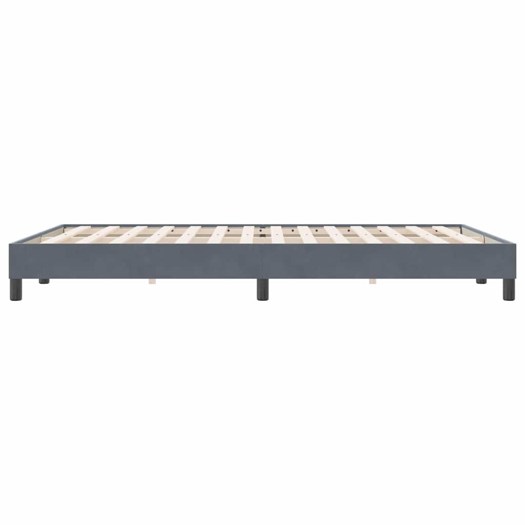 Letto a Molle senza Materasso Grigio Scuro 160x220 cm Velluto | homemem39