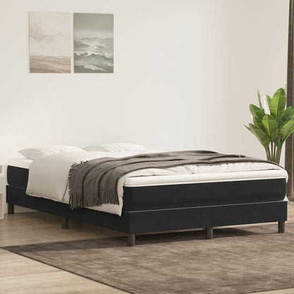 Letto a Molle senza Materasso Nero 160x220 cm in Velluto | homemem39