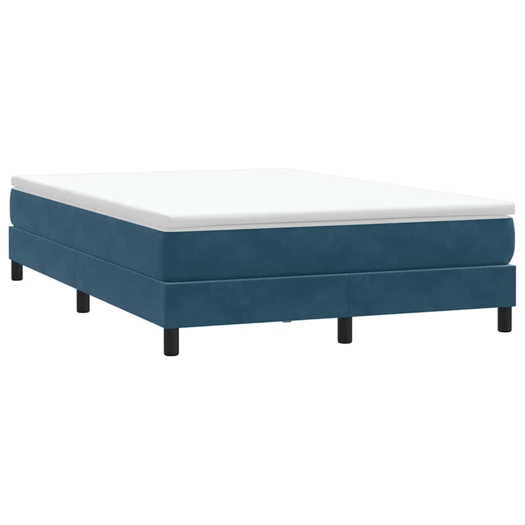 Letto a Molle senza Materasso Blu Scuro 160x220 cm in Velluto | homemem39