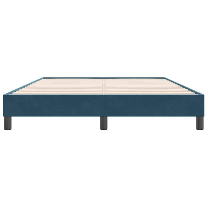 Letto a Molle senza Materasso Blu Scuro 160x220 cm in Velluto | homemem39