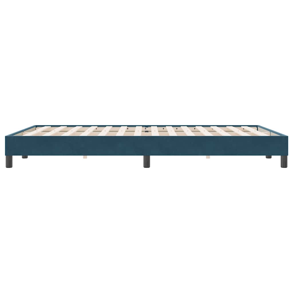 Letto a Molle senza Materasso Blu Scuro 160x220 cm in Velluto | homemem39