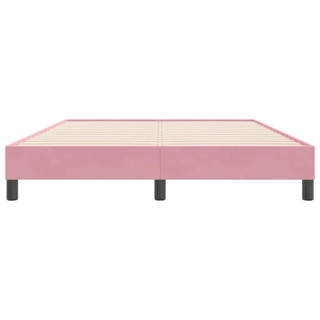 Letto a Molle senza Materasso Rosa 160x220 cm in Velluto | homemem39