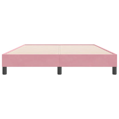 Letto a Molle senza Materasso Rosa 160x220 cm in Velluto | homemem39