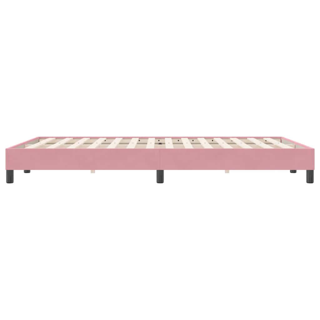Letto a Molle senza Materasso Rosa 160x220 cm in Velluto | homemem39