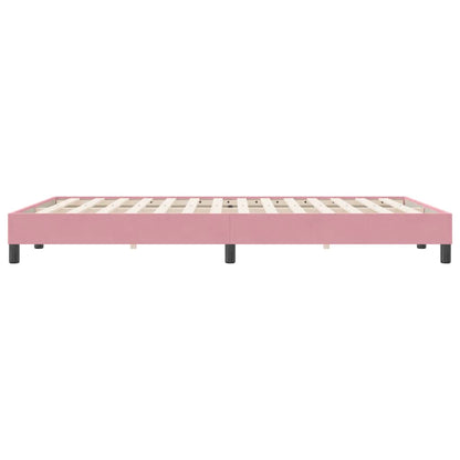 Letto a Molle senza Materasso Rosa 160x220 cm in Velluto | homemem39