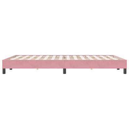 Letto a Molle senza Materasso Rosa 160x220 cm in Velluto