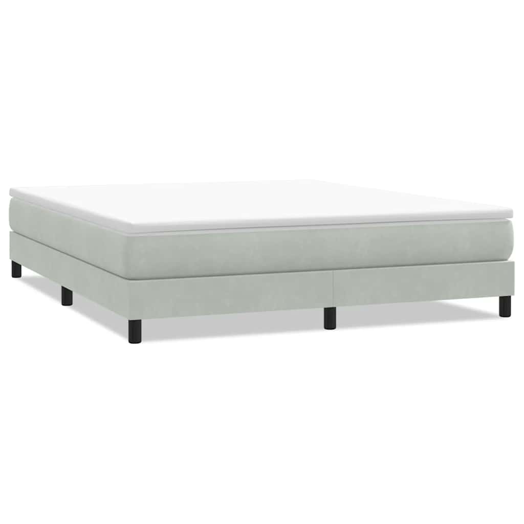 Letto a Molle senza Materasso Grigio Chiaro 180x220cm Velluto | homemem39