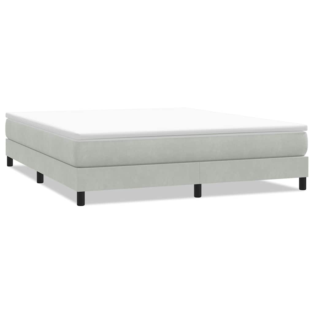 Letto a Molle senza Materasso Grigio Chiaro 180x220cm Velluto