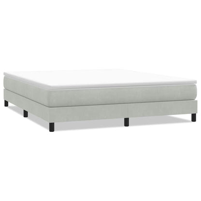 Letto a Molle senza Materasso Grigio Chiaro 180x220cm Velluto