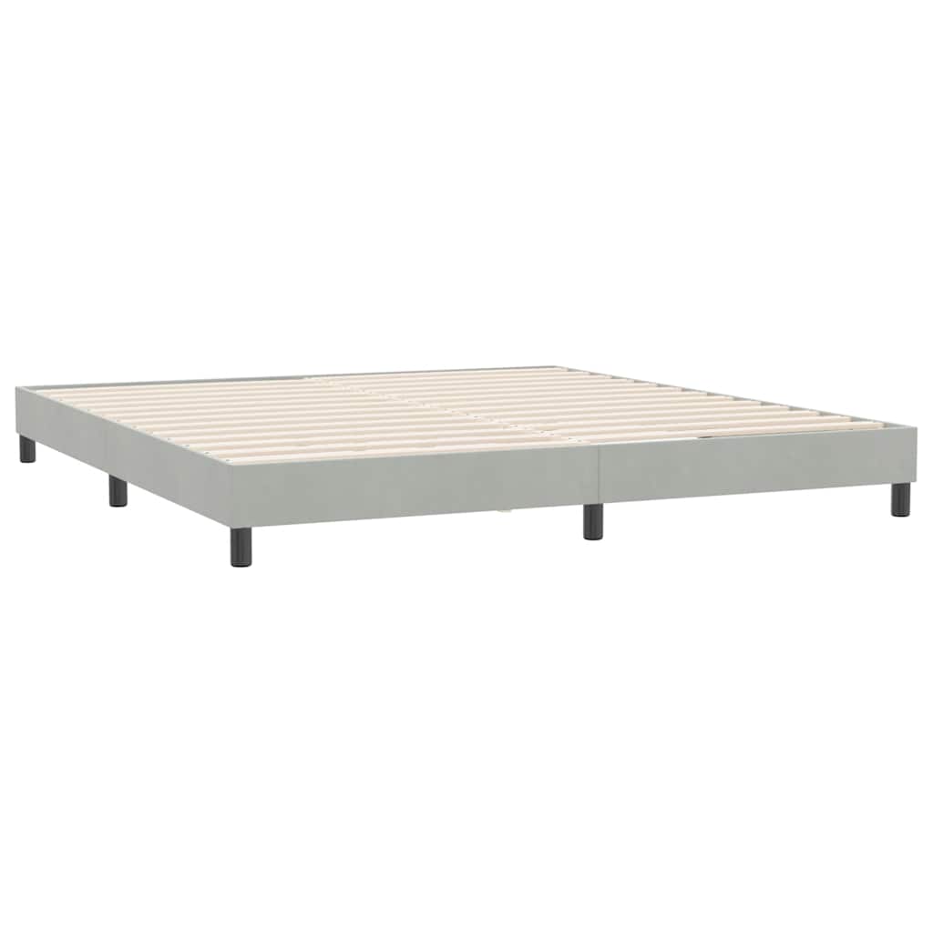 Letto a Molle senza Materasso Grigio Chiaro 180x220cm Velluto | homemem39