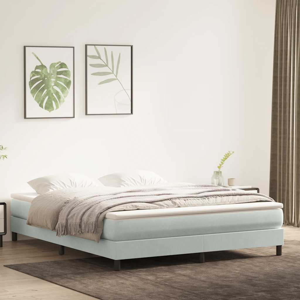 Letto a Molle senza Materasso Grigio Chiaro 180x220cm Velluto | homemem39