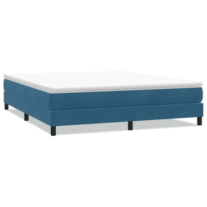 Letto a Molle senza Materasso Blu Scuro 180x220 cm Velluto | homemem39