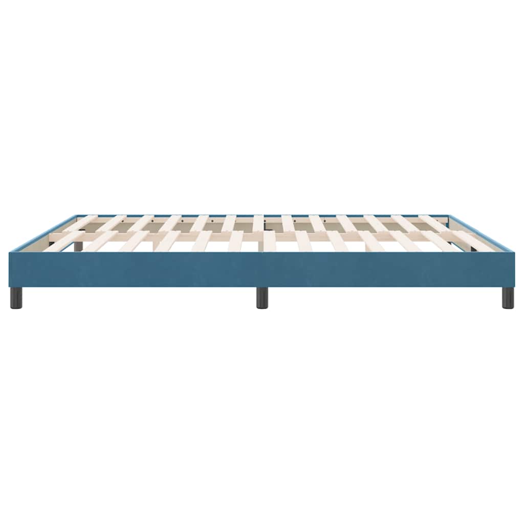 Letto a Molle senza Materasso Blu Scuro 180x220 cm Velluto | homemem39