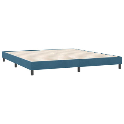 Letto a Molle senza Materasso Blu Scuro 180x220 cm Velluto | homemem39