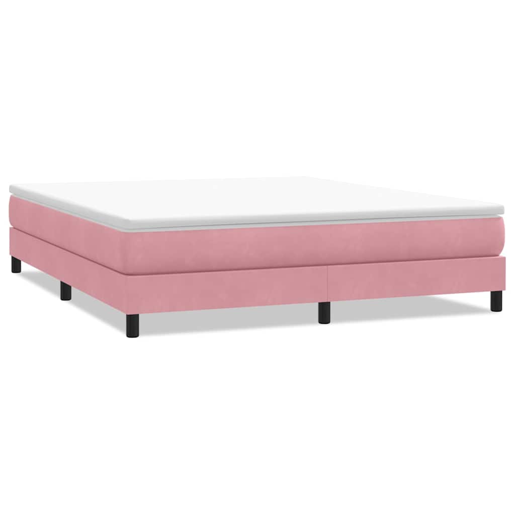 Letto a Molle senza Materasso Rosa 180x220 cm in Velluto | homemem39