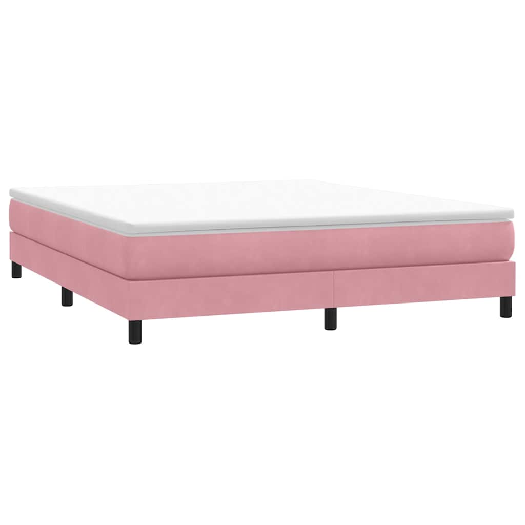 Letto a Molle senza Materasso Rosa 180x220 cm in Velluto | homemem39