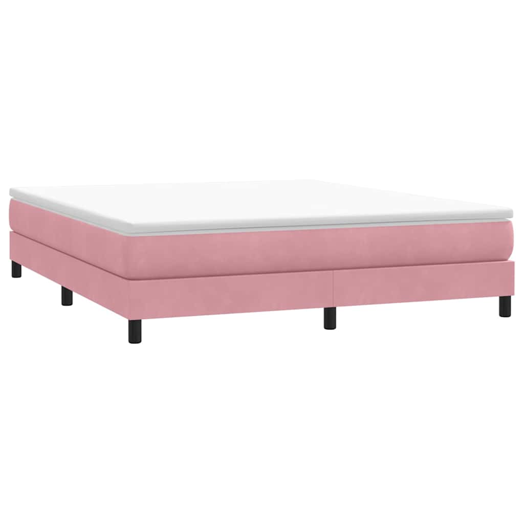 Letto a Molle senza Materasso Rosa 180x220 cm in Velluto
