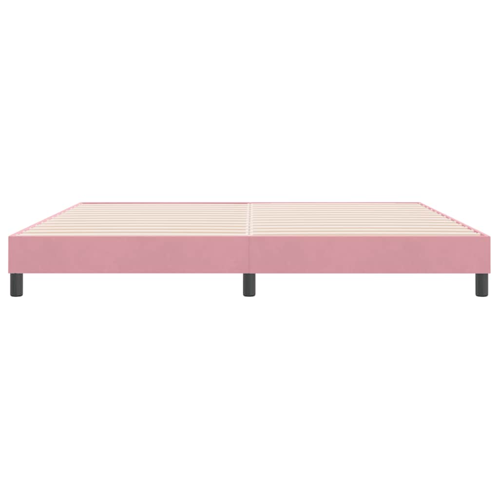 Letto a Molle senza Materasso Rosa 180x220 cm in Velluto